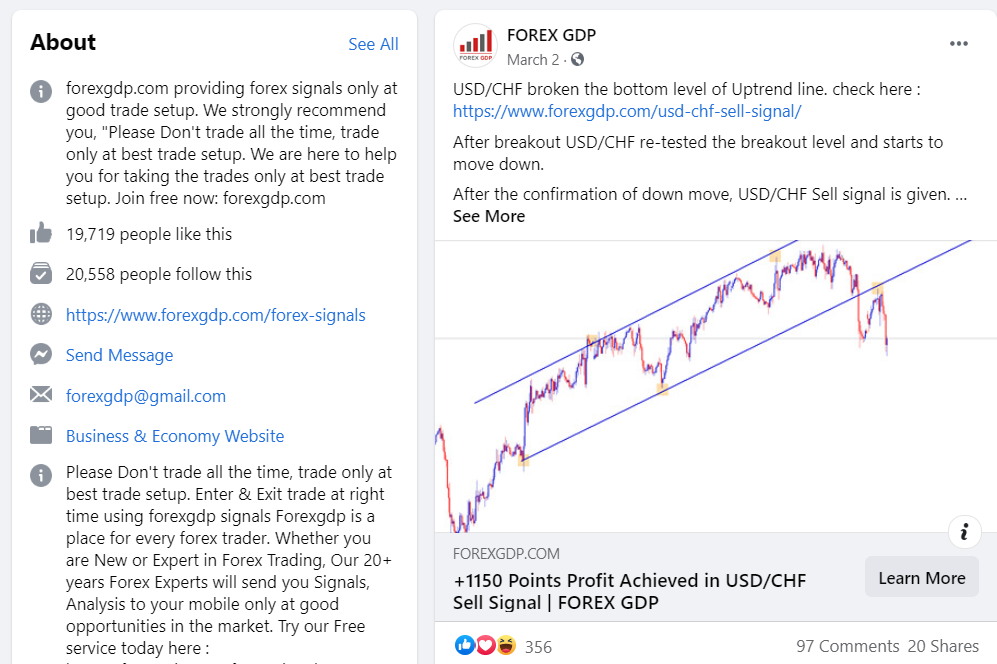 ForexGDP FB page