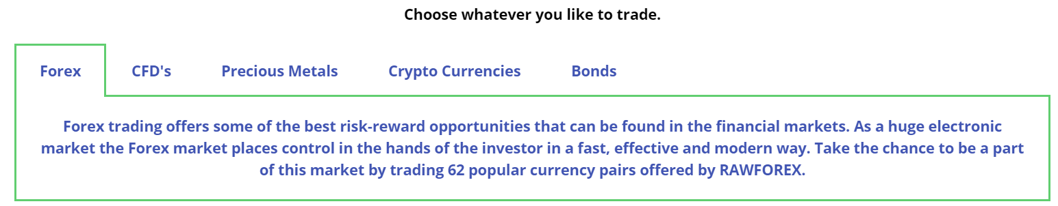 Raw Forex features