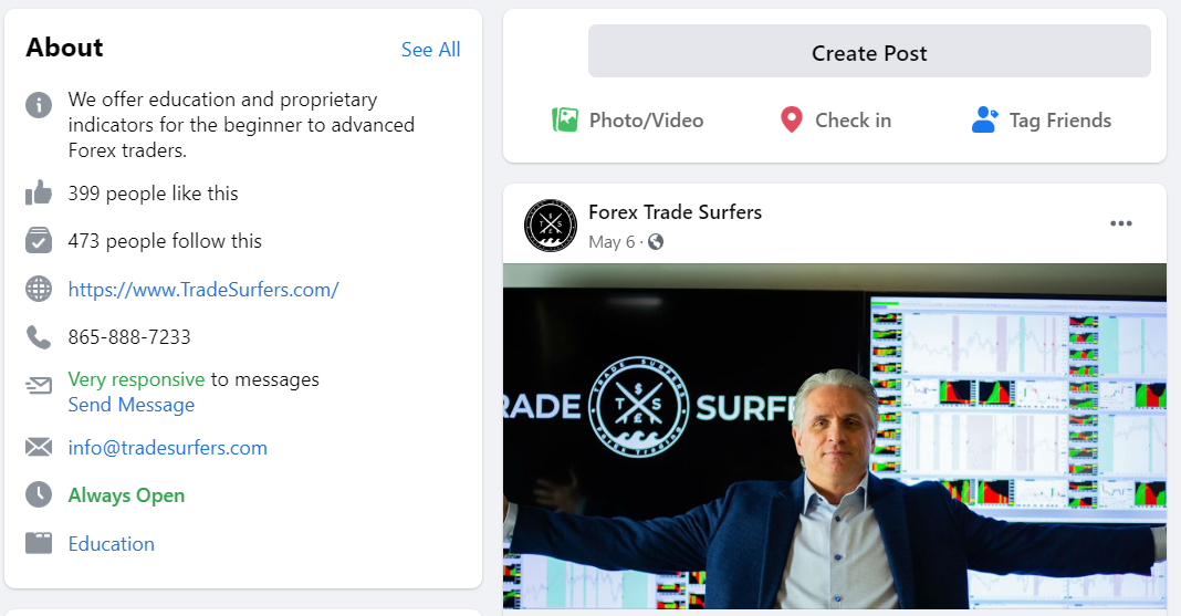 Trade Surfers Social network profiles