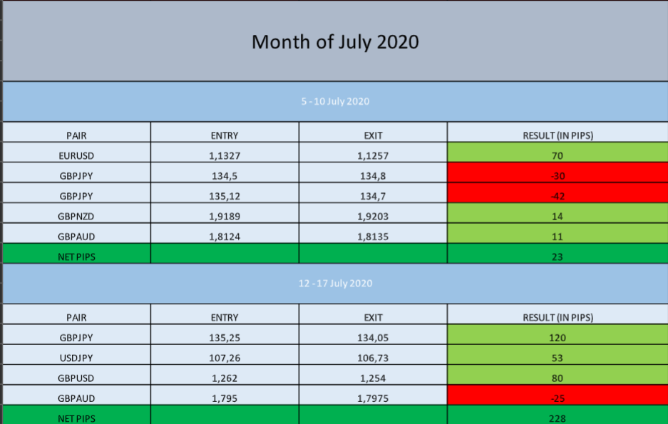 Blue Mind FX trading results