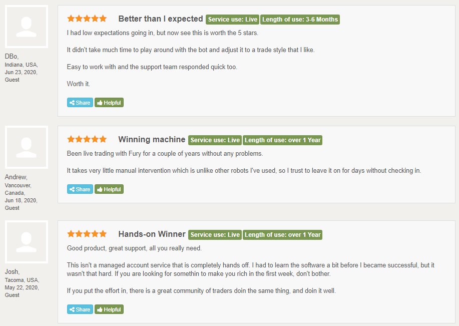 Forex Fury Customer Reviews