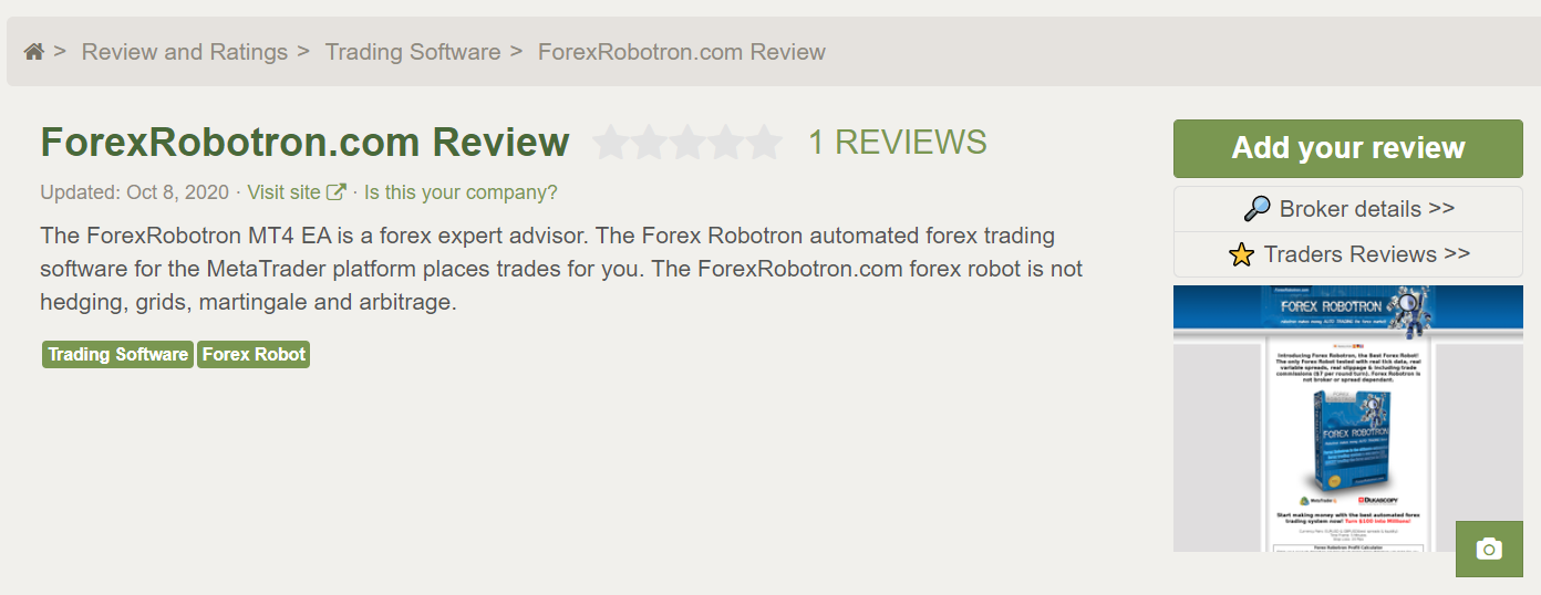 Forex Robotron Customer Reviews