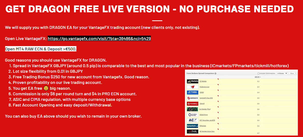 Dragon EA free live version