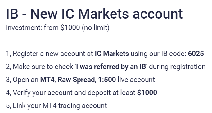 NCM Signal - register an IC Markets account