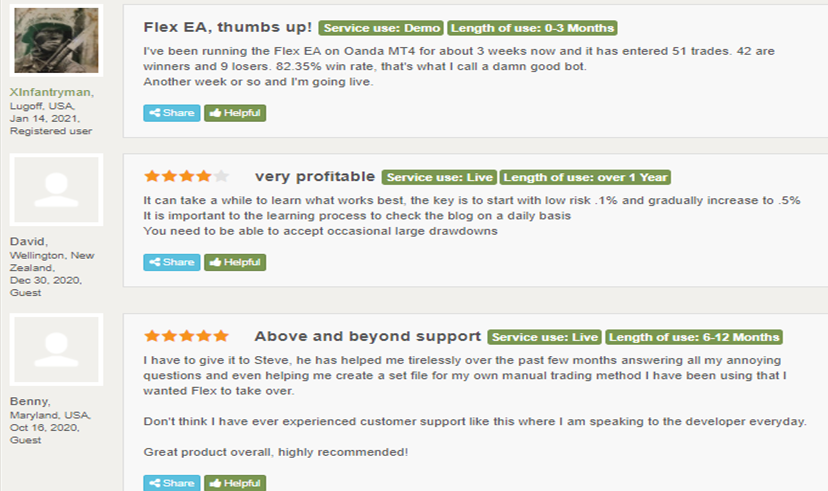 Forex Flex EA Customer Reviews