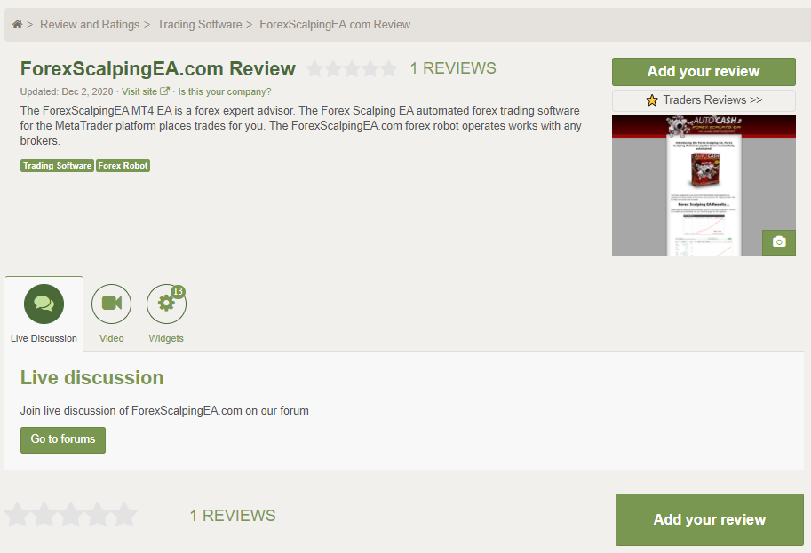 Forex Scalping EA Customer Reviews