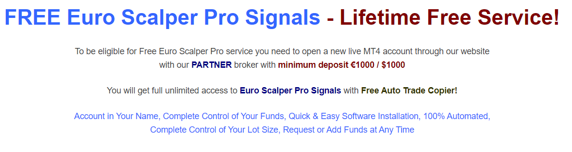 Euro Scalper Pro. There are two ways to get these signals.