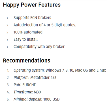 Happy Power EA features
