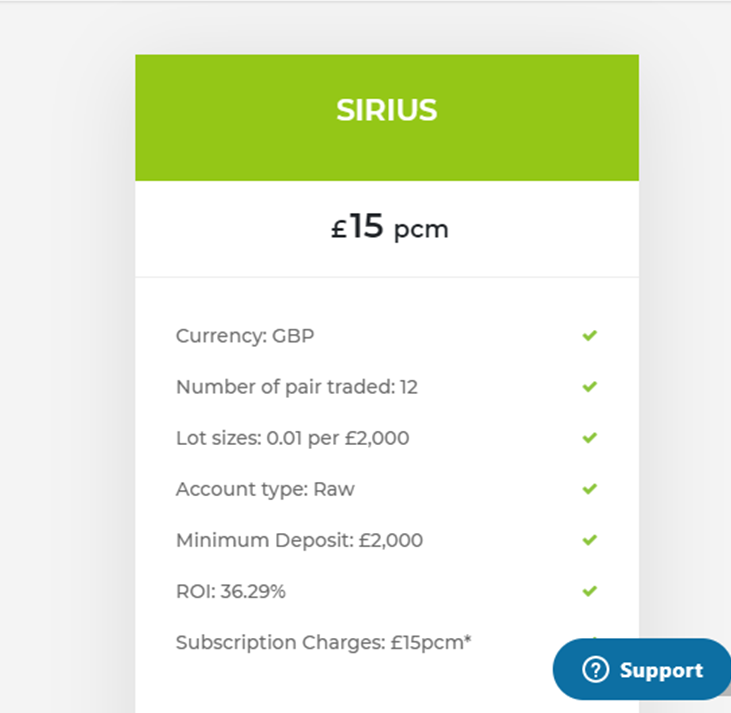 Sirius EA Pricing