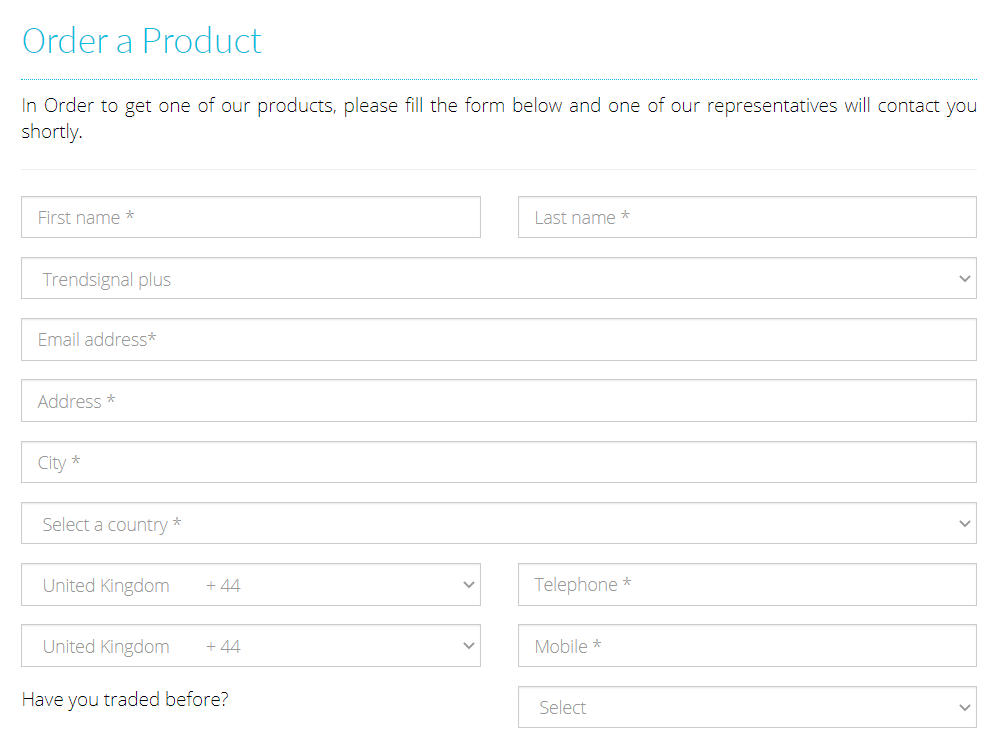 Trend Signal - order a product