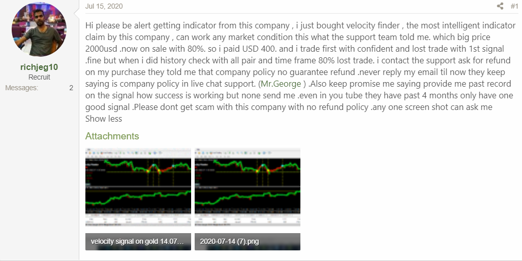 Velocity Finder Neural Trader - Customer Reviews