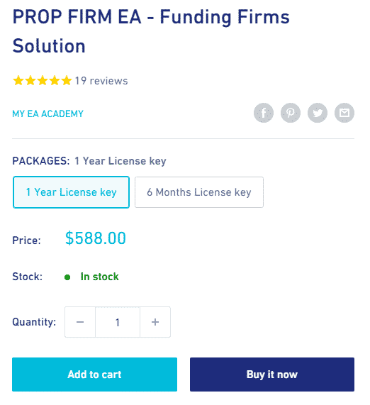 Prop Firm EA pricing details.