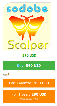 Sodobe Scalper’s pricing plans.