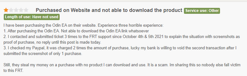 User review for the company on the Forexpeacearmy site.