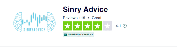 User review for the Sinry Advice company on the Trustpilot site.